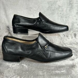 Bally Sligo Slip On Dress Shoes Mens 10.5 Black Leather Loafers Corpcore Preppy